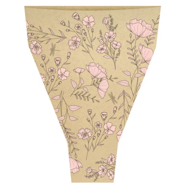Water resistant kraft Y-shapped sleeve Margaux 50x35x10 cm rose