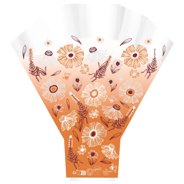 Cône en Y en Polypropylène Amalfi pour bouquet 50x56x14 cm orange