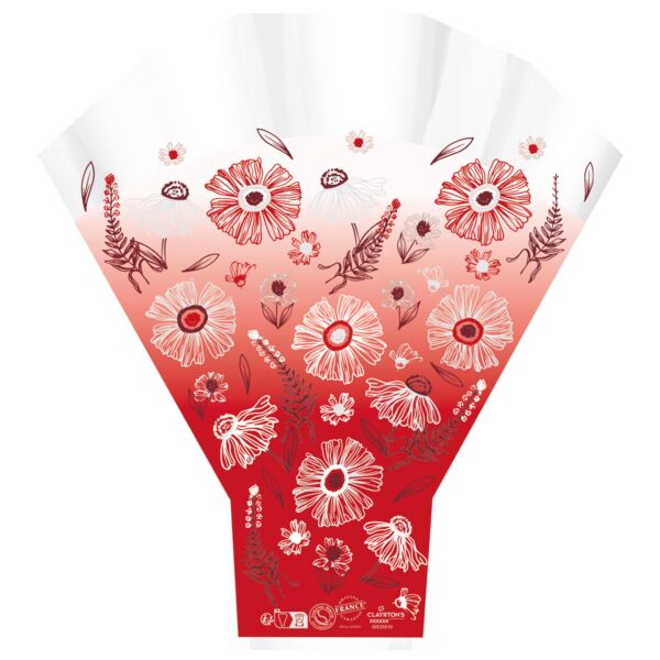 Polypro Y-shaped sleeve Amalfi for large bouquets 50x44x12 cm rouge