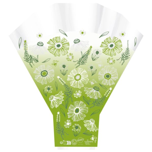Cône en Y en Polypropylène Amalfi pour bouquet 50x44x12 cm vert
