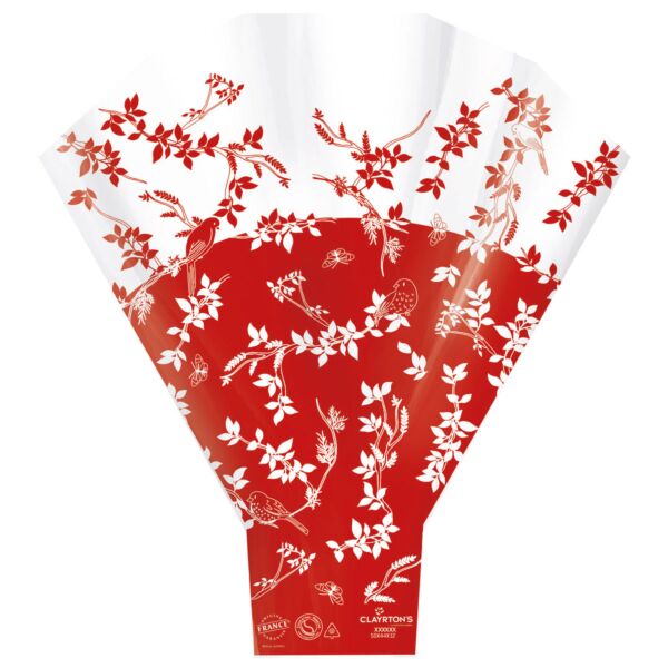 Cône en Y en polypropylène Eugénie pour bouquets larges 50x35x10 cm rouge