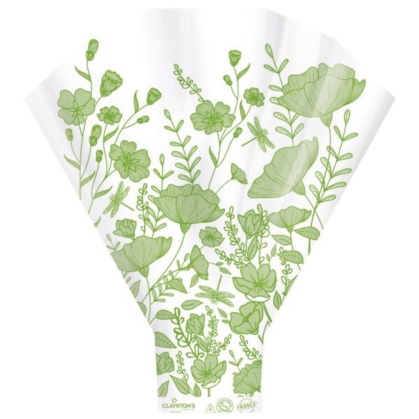 Polypro Y-shapped sleeve Roma for large bouquets 50x35x10 cm vert