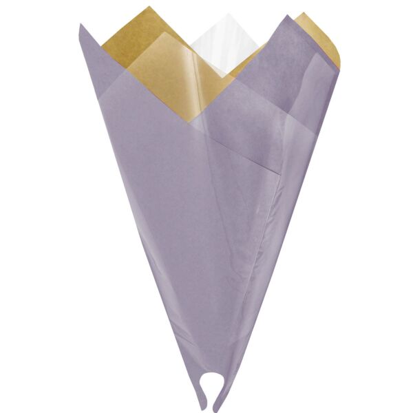 Cône préplié en kraft et polypropylène Smart pratique et rapide 35x50 cm violet