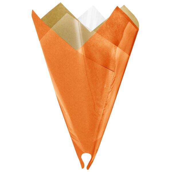 Cône préplié en kraft et polypropylène Smart pratique et rapide 44x50 cm orange