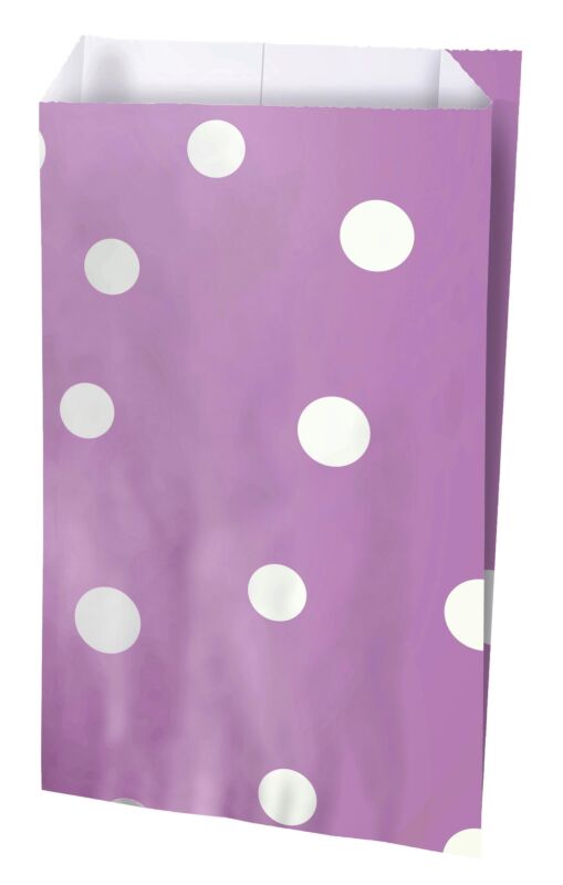 kraft bag with polka dots 7x12xcm violet