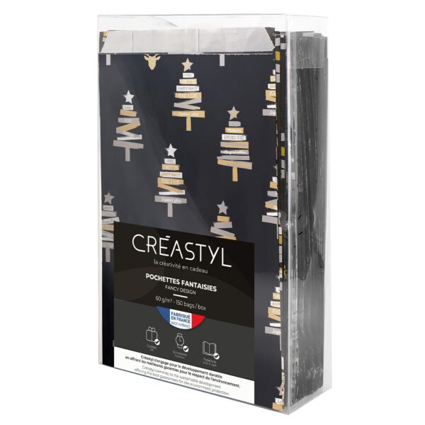Vanessa coated kraft pouch 16x27x8cm noir