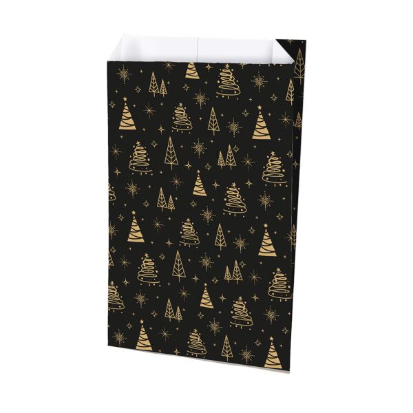 Coated kraft Reveillon pouch 12x20x4.5cm or