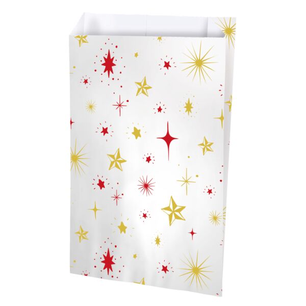Coated kraft pouch - Pluie d'étoile 12x20x4.5cm or