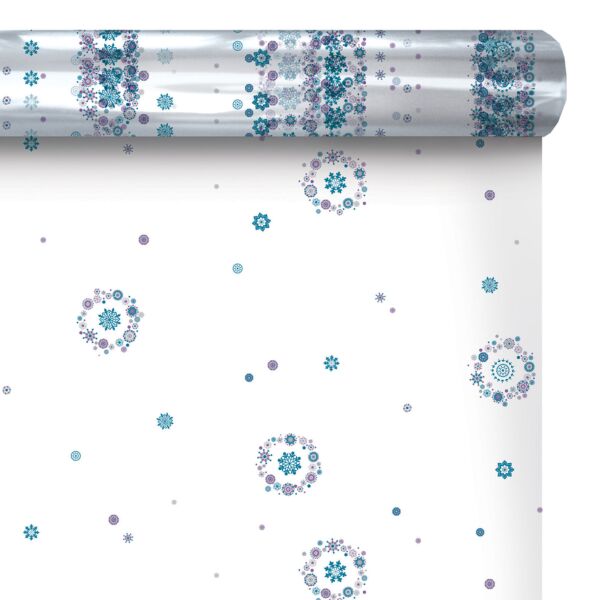 Rouleau de polypropylène fantaisie Erina pour bouquets 0.80x120 m bleu 35