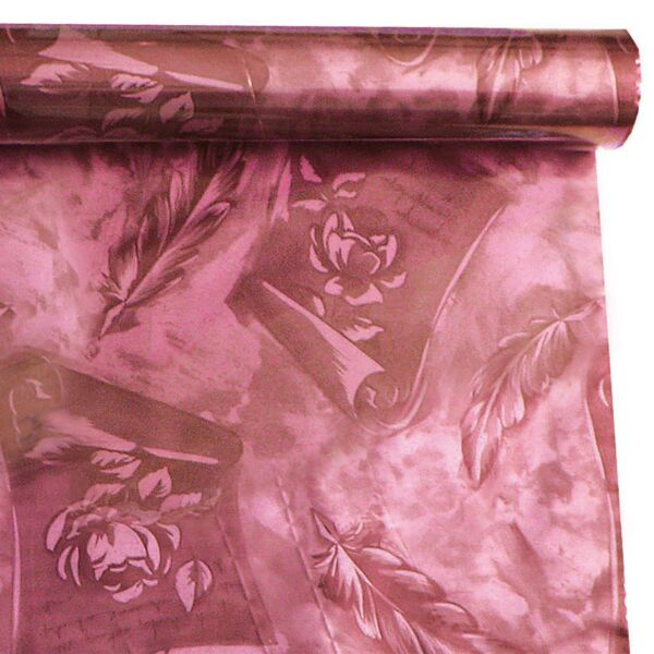 Rouleau film double en polypropylène Dédicace pour le deuil 0.80x50 m rouge 35