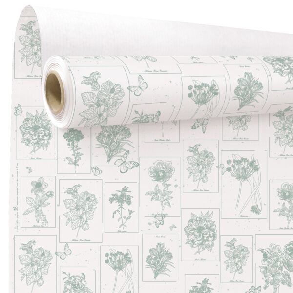 Patterned kraft roll Curiosity 0.80x40 m vert 60