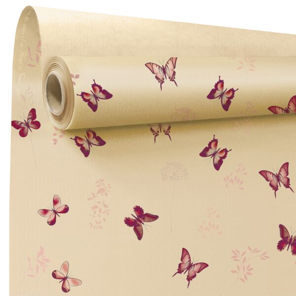 Rouleau kraft fantaisie Floraison 0.80x40 m rose 60 ECR