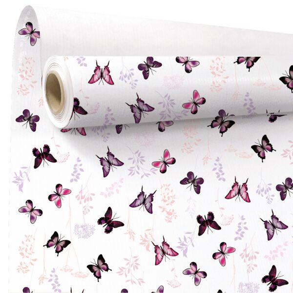 Patterned kraft roll Floraison 0.80x40 m rose 60 BC
