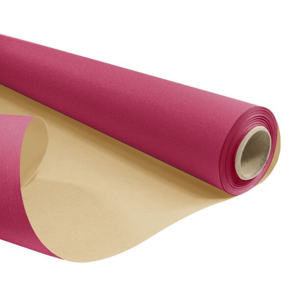 Rouleau de papier kraft gris / rose 80cmx50m