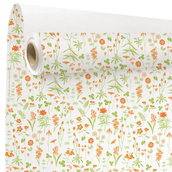 Patterned kraft roll Ysée 0.79x40 m orange 60 BC
