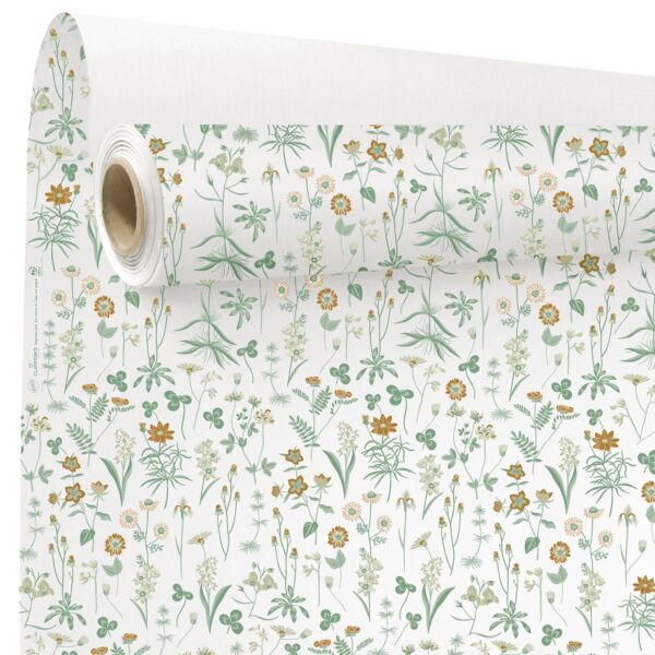 Patterned kraft roll Ysée 0.79x40 m vert 60 BC