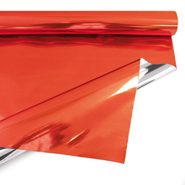 Metallic polypro roll for bouquets 0.69x50 m rouge 30