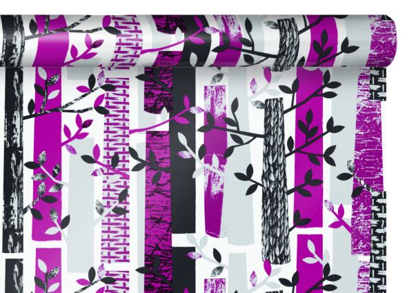 Patterned frosted opaline roll Fushia for bouquets 0.69x50 m rose 35