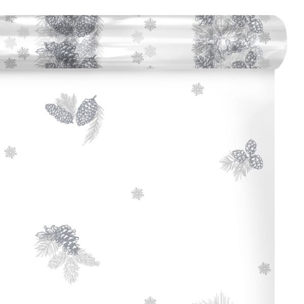 Rouleau de polypropylène fantaisie Appoline pour bouquets 0.60x120 m argent 40