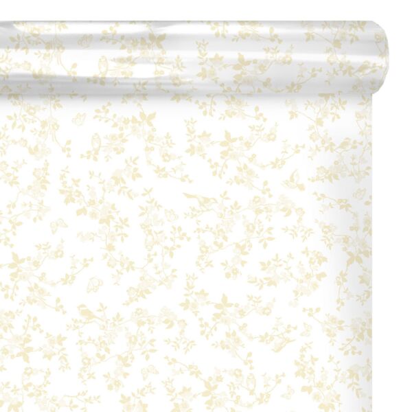Patterned polypro roll Birds for bouquets 0.80x100 m beige 35