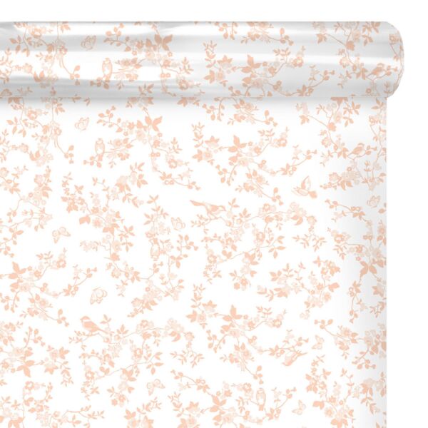 Patterned polypro roll Birds for bouquets 0.80x100 m beige 35