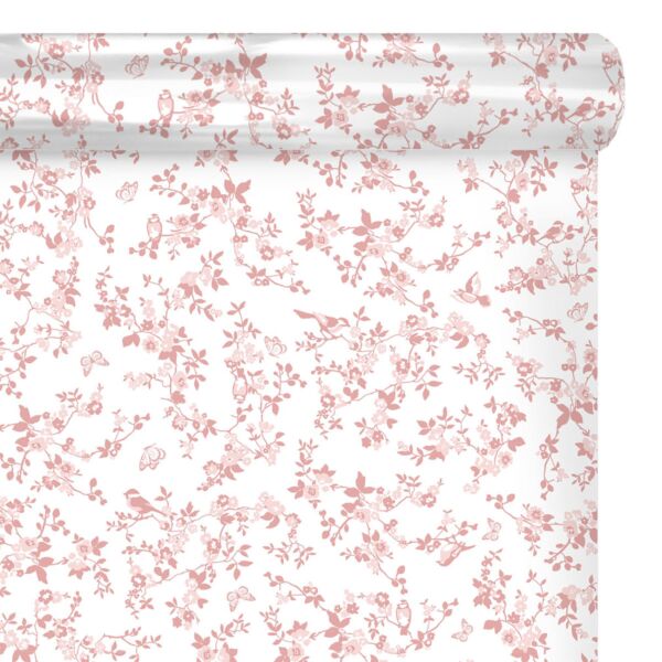 Patterned polypro roll Birds for bouquets 0.80x100 m rose 35