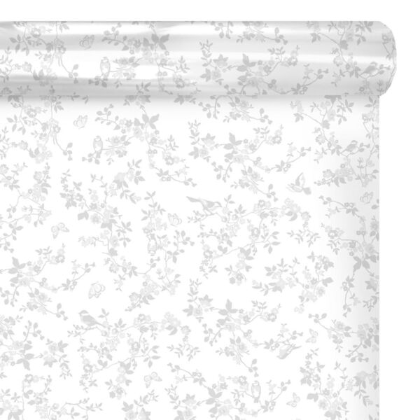 Patterned polypro roll Birds for bouquets 0.80x100 m blanc 35