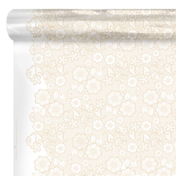 Patterned polypro roll Broderie for bouquets 0.80x100 m beige 35