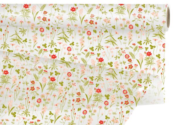 Patterned polypro roll Ysée for bouquets 0.70x50 m vert 35