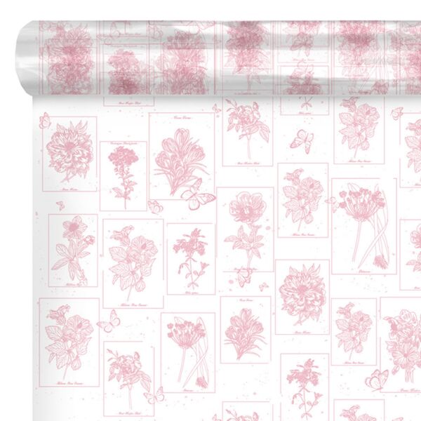 Patterned polypro roll Curiosity for bouquets 0.80x100 m rose 35