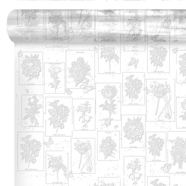 Patterned polypro roll Curiosity for bouquets 0.80x100 m blanc 35