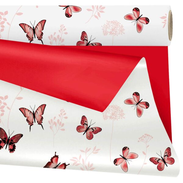 Rouleau en polypropylène mat Floraison 0.79x25 m rouge 40