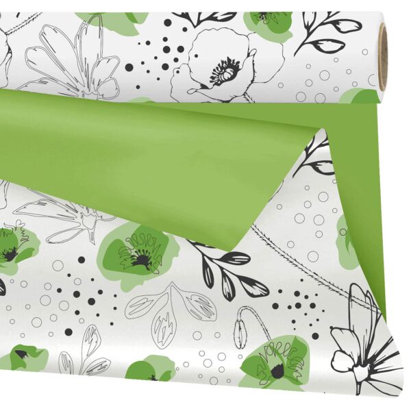 Rouleau en polypropylène mat Lilou 0.79x25 m vert 40