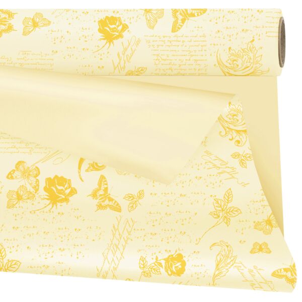 Rouleau de polypropylène mat Romance 0.79x25 m jaune 40