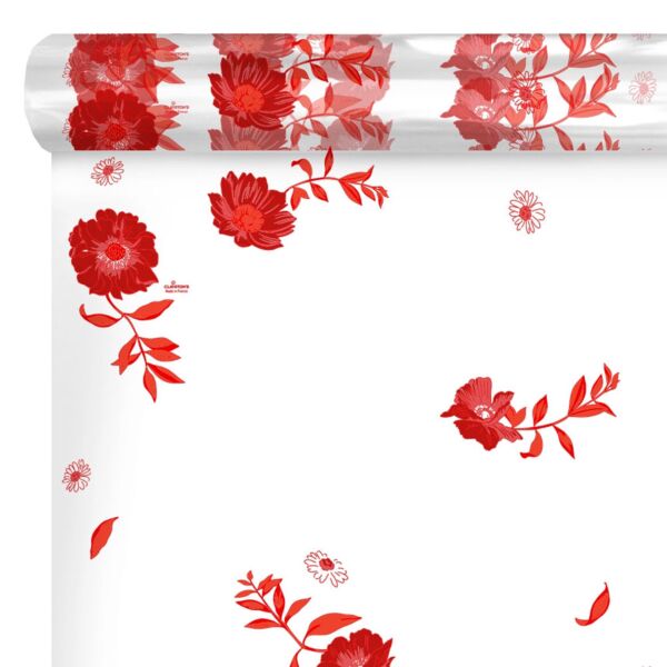 Patterned polypro roll Dynasty for bouquets 0.60x120 m rouge 35