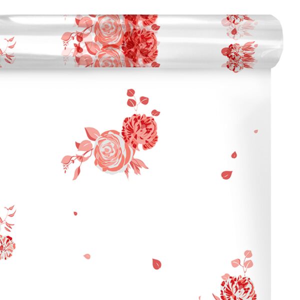 Rouleau de polypropylène fantaisie Emilie pour bouquets 0.70x50 m rouge 35