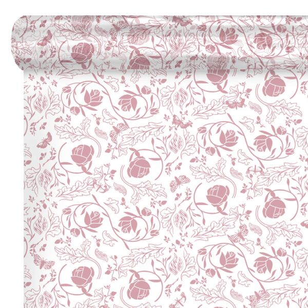Patterned polypro roll Enchantée for bouquets 0.80x100 m rose 35