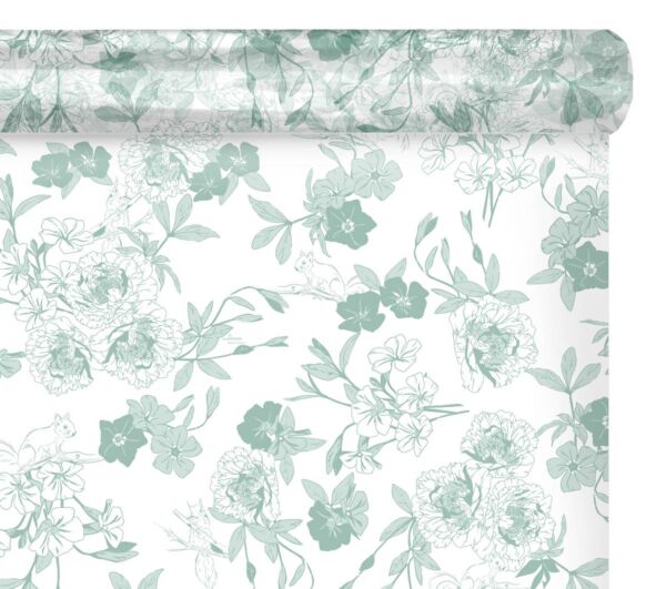 Patterned polypro roll Foresty for bouquets 0.80x100 m vert 35