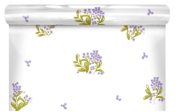 Patterned polypro roll Glycine for bouquets 0.80x120 m violet 35