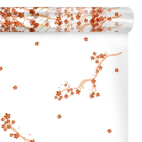 Patterned polypro roll Hana for bouquets 0.60x120 m orange 40