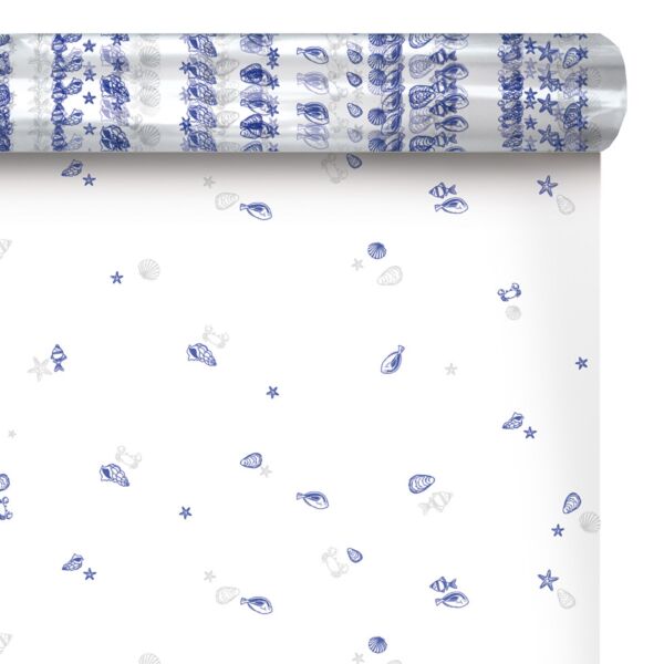 Patterned polypro roll Calypso for bouquets 0.80x120 m bleu 35