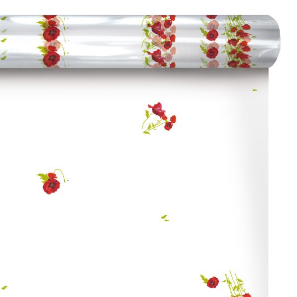 Rouleau de polypropylène fantaisie Coquelicot pour bouquets