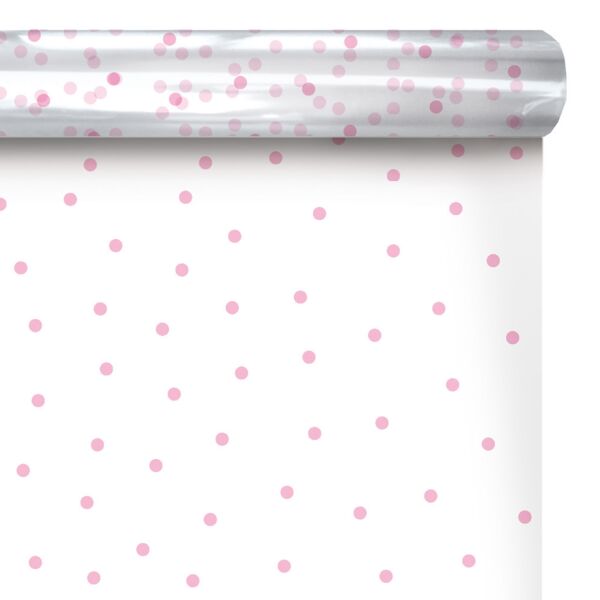 Patterned polypro roll Dots for bouquets 0.80x100 m rose 35