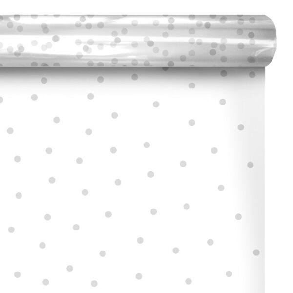 Rouleau de polypropylène fantaisie Dots pour bouquets 0.80x100 m blanc 35