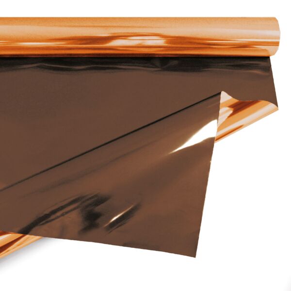 Metallic polypro roll duo for bouquets 0.69x50 m marron