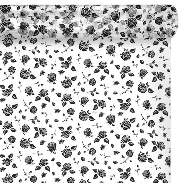 Patterned polypro roll Maria for bouquets 0.80x100 m noir 35