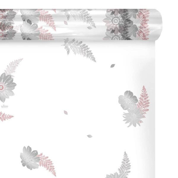 Rouleau de polypropylène fantaisie Patience pour bouquets 0.80x120 m argent 35
