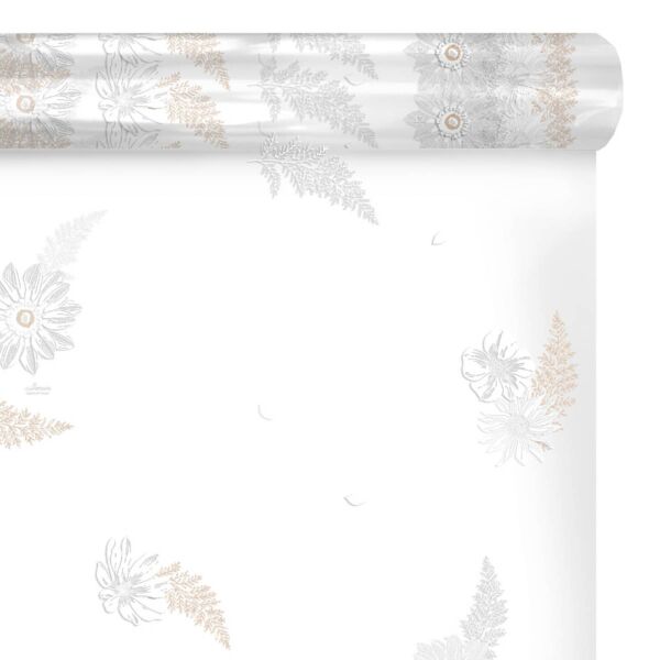 Patterned polypro roll Patience for bouquets 0.80x120 m blanc 40
