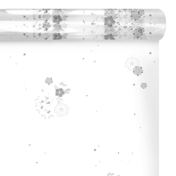 Patterned polypro roll Quiétude for bouquets 0.60x120 m argent 40