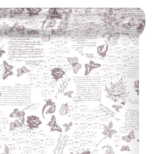 Patterned polypro roll Romance for bouquets 0.80x100 m violet 35